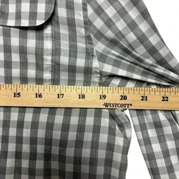 Duluth Untucked Gray Checkered Long Sleeve Button Down Standard Fit Size Medium - Picture 5 of 9